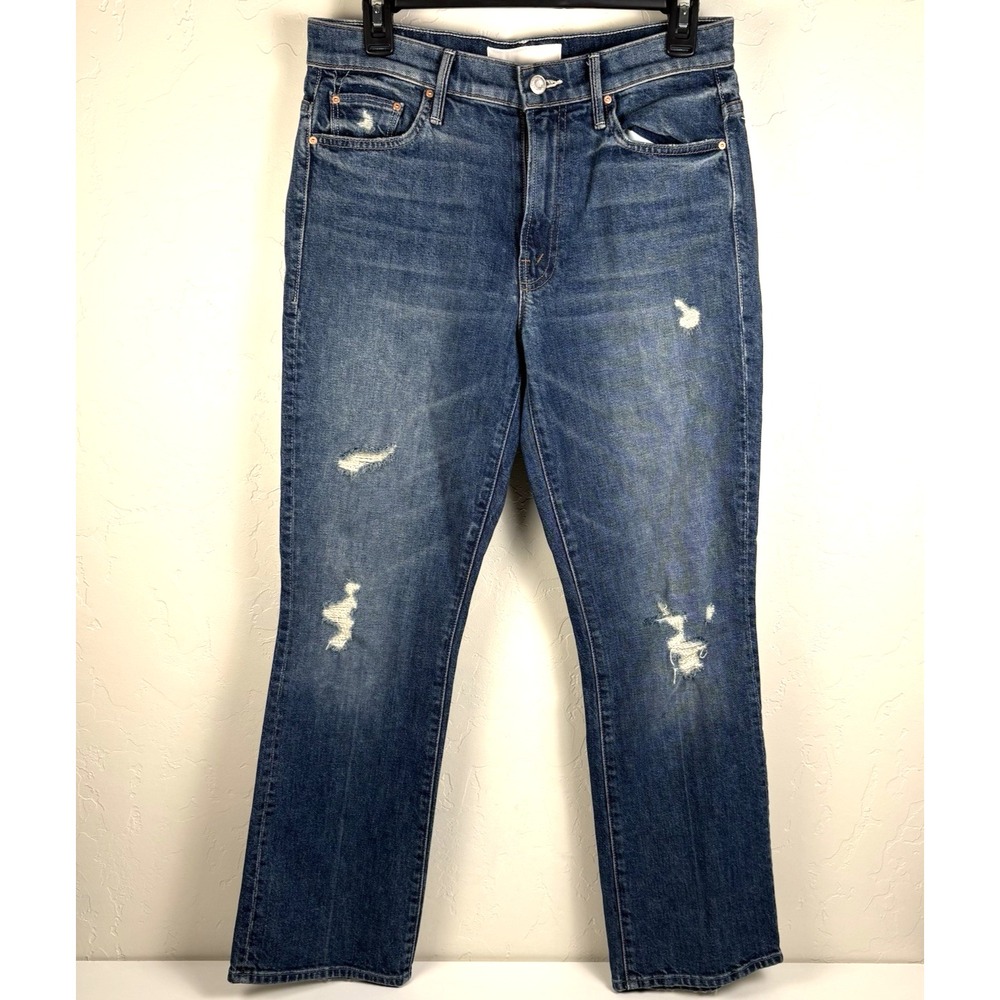 MOTHER The Insider Ankle Testing the Waters Jeans Size 28 Blue Distressed‎ Pant